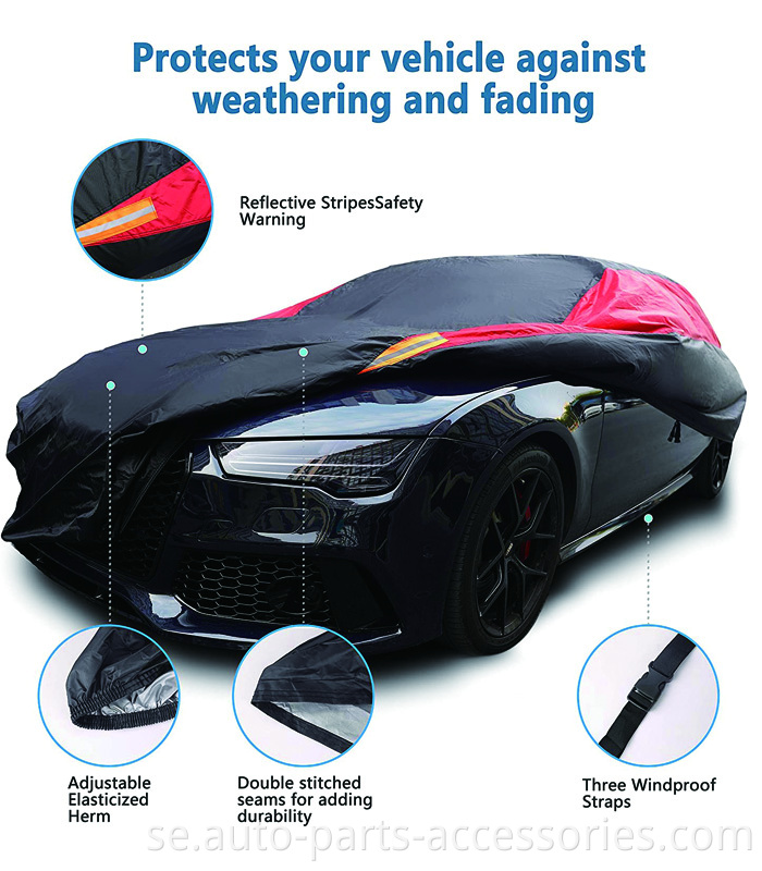 Garage Parkering Använd icke-lindrasivt solskyddande polyestertyg i full storlek Hail Protector Car Cover Automobile
